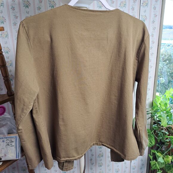 MISSLOOK CARDIGAN BLAZER JACKET WOMENS SIZE XL OPEN FRONT ARMY GREEN BUSINESS - Picture 4 of 10